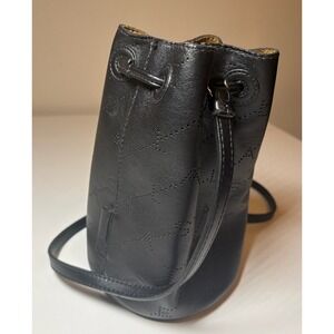 Black Stella McCartney Logo Pattern Bucket Bag Purse